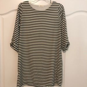 Every dress size small black and white striped